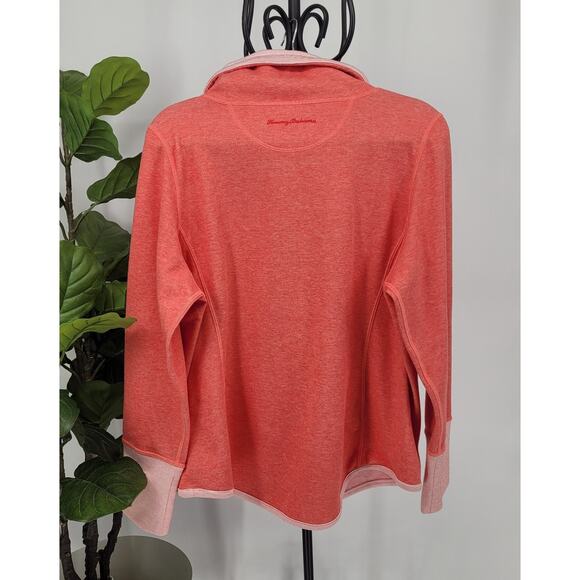 Tommy Bahama Large Coral Half-Zip Athleisure Chic Casual Weekend Wear Sweatshirt - Picture 3 of 9